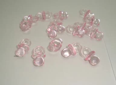 Mini Chupetinha Rosa de Acrílico P/lembrancinhas Pct 40 Unds