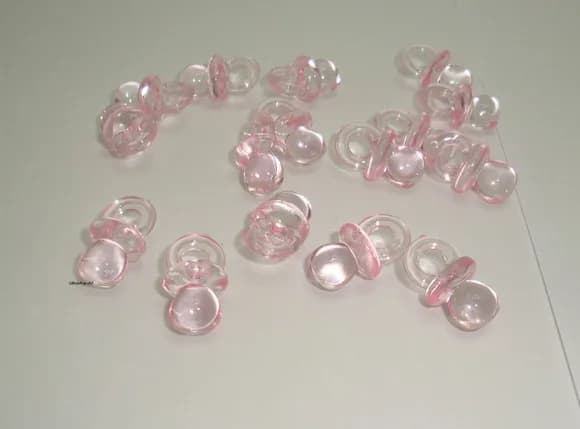 Mini Chupetinha Rosa de Acrílico P/lembrancinhas Pct 40 Unds