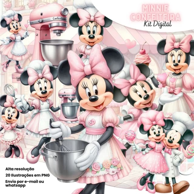 KIT DIGITAL MINNIE CONFEITEIRA 10