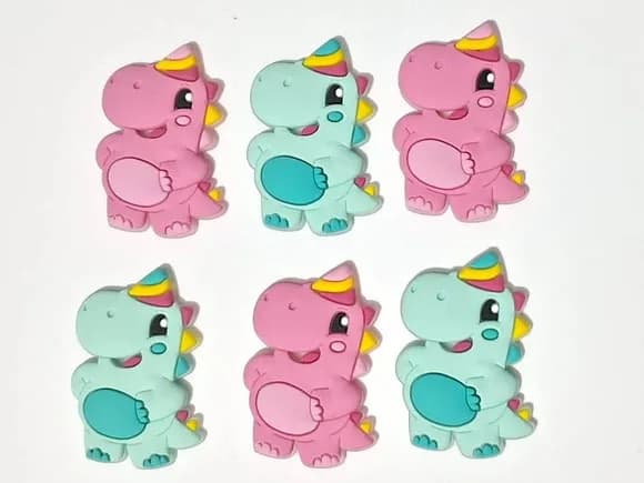 Aplique Dinossauro Emborrachado Pacote com 6 Unidades