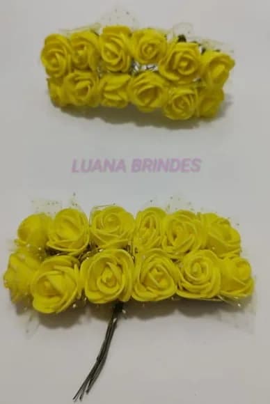 Buquês Flores de EVA Amarelo 2 Unidades com 12 Flores Cada
