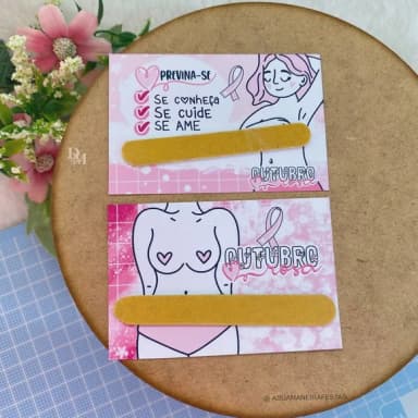 Card com Mini Lixa Outubro Rosa