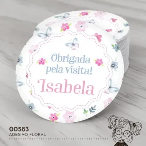 Adesivo Redondo Flores - 00583