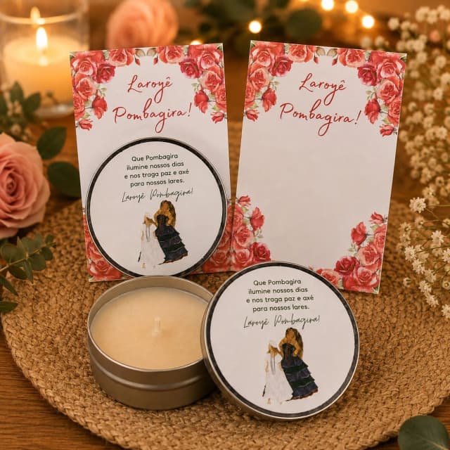 90 unidades de Vela Aromática na latinha Personalizada, Pomba-gira - Exu - Orixás e Entidades, fazemos qualquer tema.