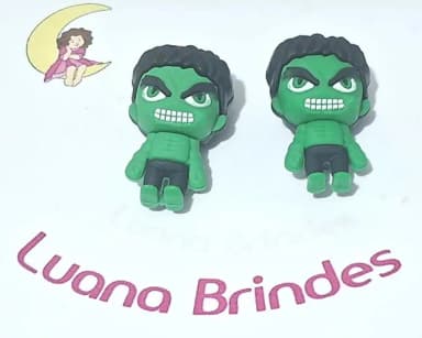 Pingente Hulk 3d Emborrachado Pacote com 2 Unidades
