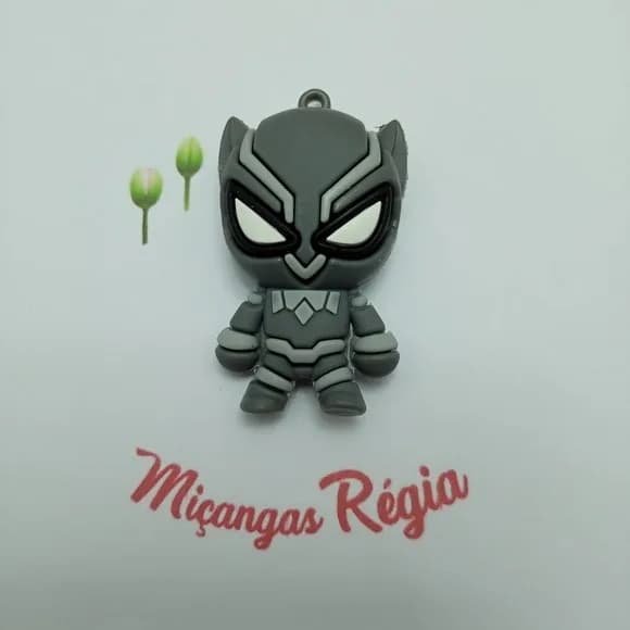 Pingente Pantera Negra Emborrachado 5cm Pct 2 Unidades
