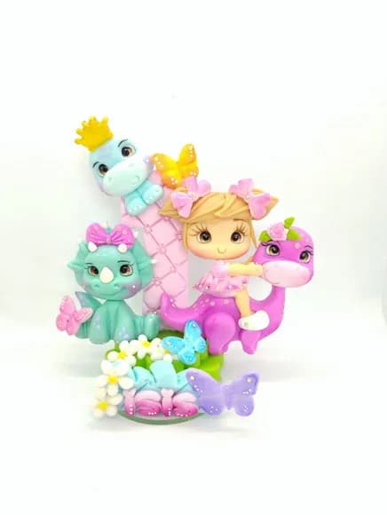 Vela Dino Baby Menina ( 1 a 9 Anos)