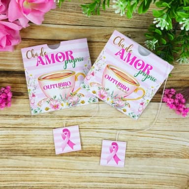 Embalagem para Chá Outubro Rosa - Não Acompanha Chá