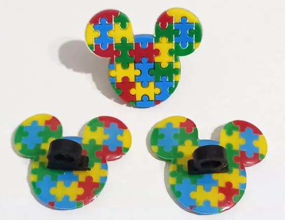 Ponteira P/lápis Autismo Modelo Mickey - 6 Unidades