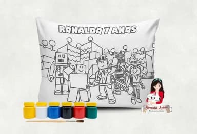 Almofada com Tinta para Colorir Roblox
