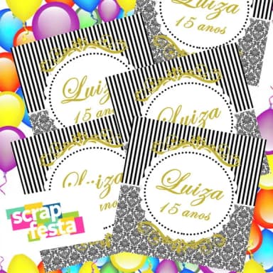 Adesivo Personalizado Quadrado 7x7 Festa Aniversário