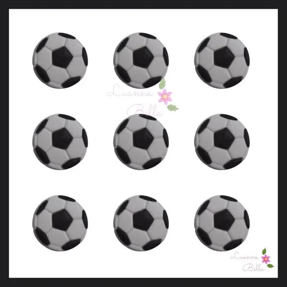 Apliques Emborrachados Bolas de Futebol - Pct c/8 unidades
