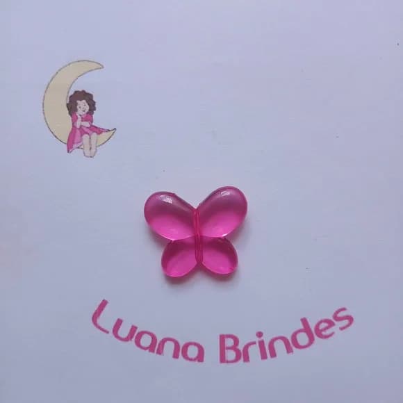 Borboleta Acrilica Pink Passante 2,5cm Pct 15 Unidade