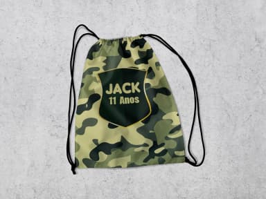Mochilinha Personalizada para lembrancinhas da Exército