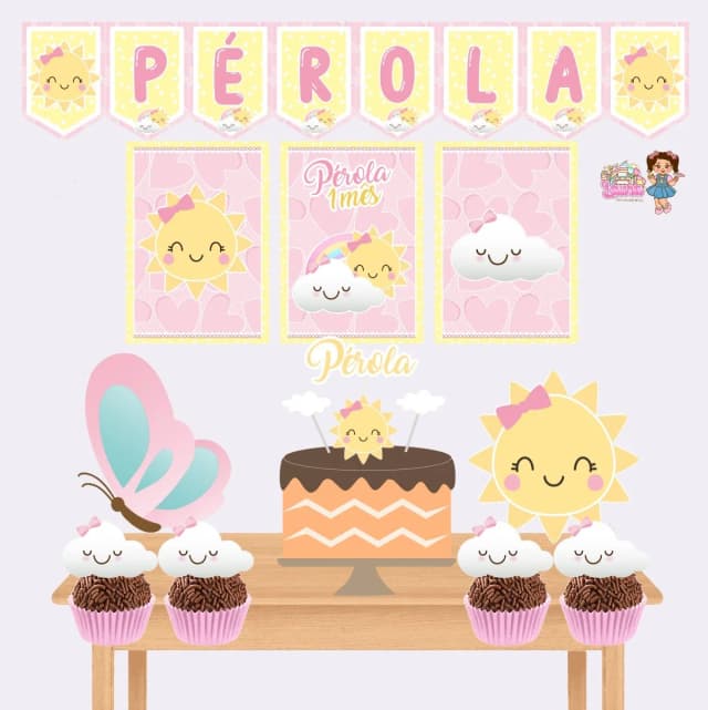 Kit Festa Só Um Bolinho RAIO DE SOL - Decoração de Festa