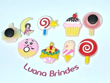 Pins de Crocs Docinho Fluorescente Emborrachado 6 Unidades