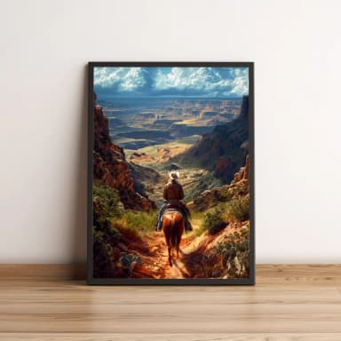 Quadro Cowboy no Desfiladeiro ao Entardecer 2662