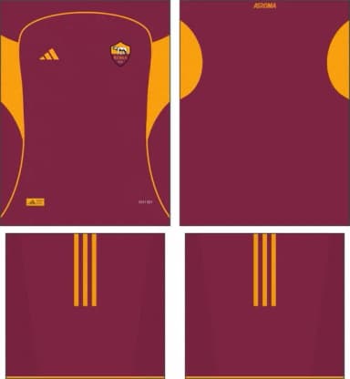 Arte Vetor Camisa as Roma Local 2025-2026