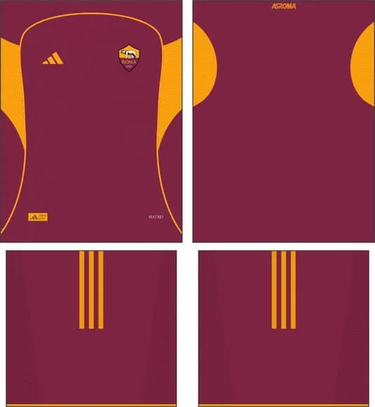 Arte Vetor Camisa as Roma Local 2025-2026