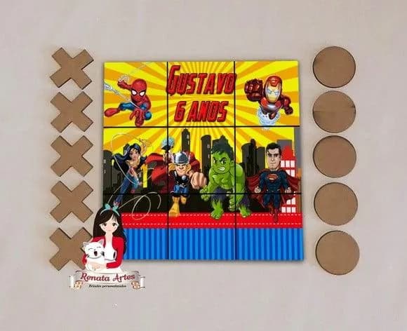 Jogo da Velha Personalizado Heróis Baby
