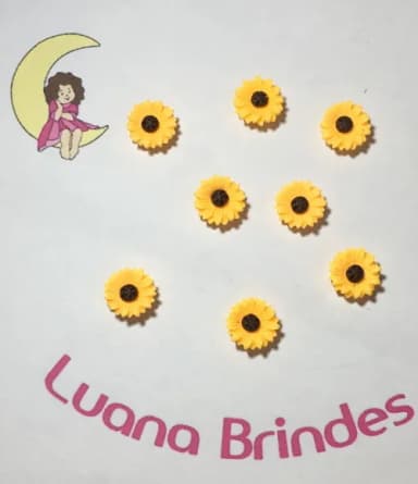 Mini Girassol com Furo Passante de Resina -pct C/15 Unidades