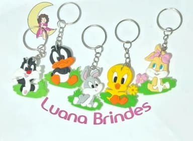 Chaveiro Baby Looney Tunes Emborrachado Pacote C/5 Unidades