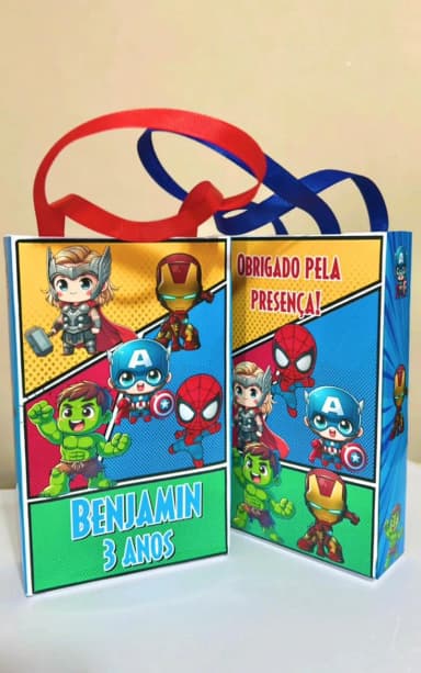 Sacolinhas Personalizada Vingadores Baby Lembrancinhas Para Aniversário