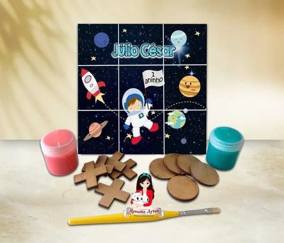 Jogo da Velha com Tinta Personalizado Astronauta