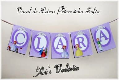 Varal de Letras Princesa Sofia