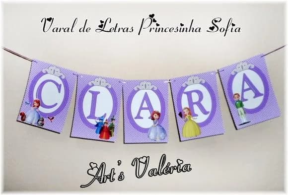 Varal de Letras Princesa Sofia