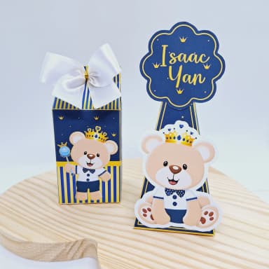PEGUE E MONTE - Kit Festa URSINHO PRINCIPE - Decoração de Festa - Caixinhas Personalizadas
