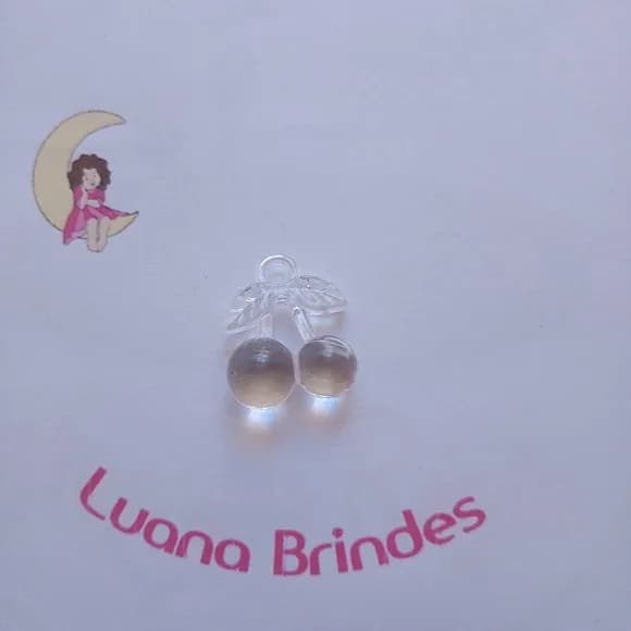 Pingente Limão Transparente de Acrilico 3cm Pct 20 Unidades