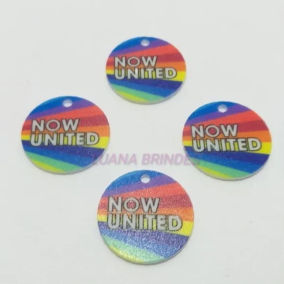 Pingente Now United de Acrílico U.V. - pct c/ 6 unid