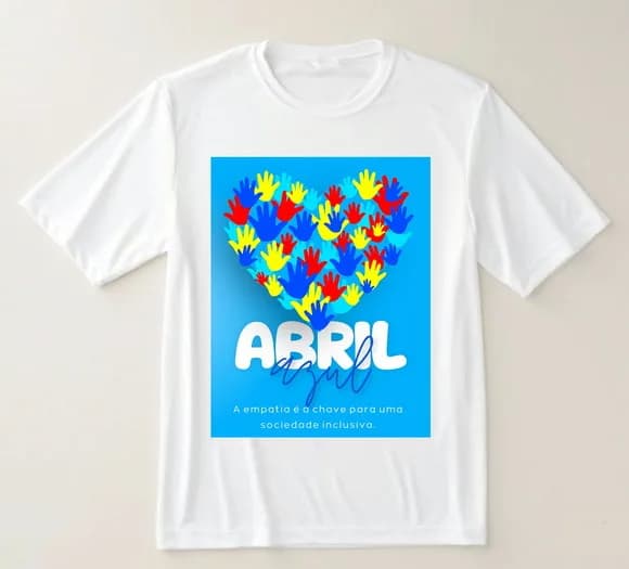 Camiseta Abril Azul Autismo Infantil Adulto Unissex