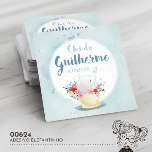 Adesivo Quadrado Elefantinho - 00624