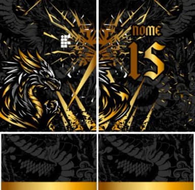 Arte Vetor Camisa Dragão Dourado Interclasse Mod-201