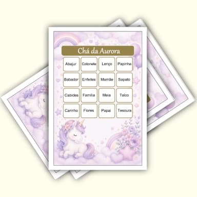 Bingo Chá de Bebê Menina Pdf Para Imprimir