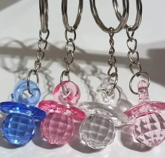 Chaveiro Chupetinha Facetada 3cm - 6 Unidades