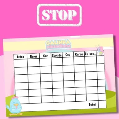 Jogo do Stop ( Conhecido Como Adedanha)