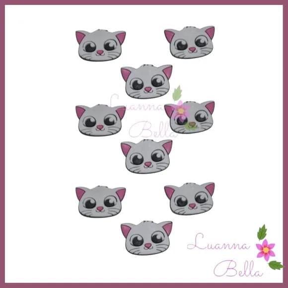 Apliques Emborrachados Gatinho- pact c/7 unds