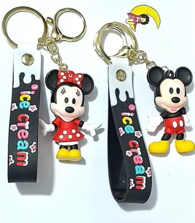 Chaveiro Mickey e Minnie 3d Emborrachado 1 Unidade