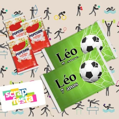 Rótulo Adesivo Personalizado Pipoca Microondas Futebol