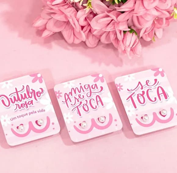 Tag para Brinco Outubro Rosa - Não Acompanha Brinco