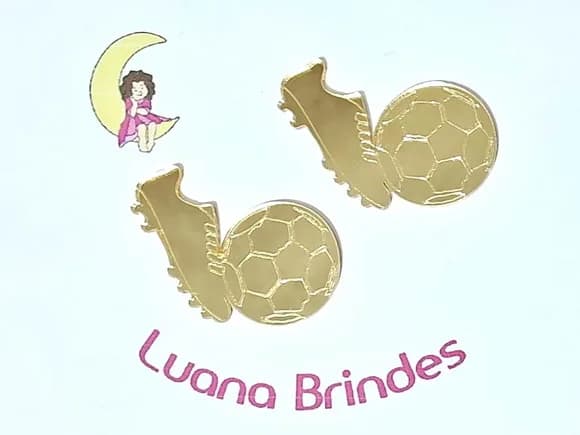 Aplique Chuteira com Bola Acrílico Espelhado 10 Unidades