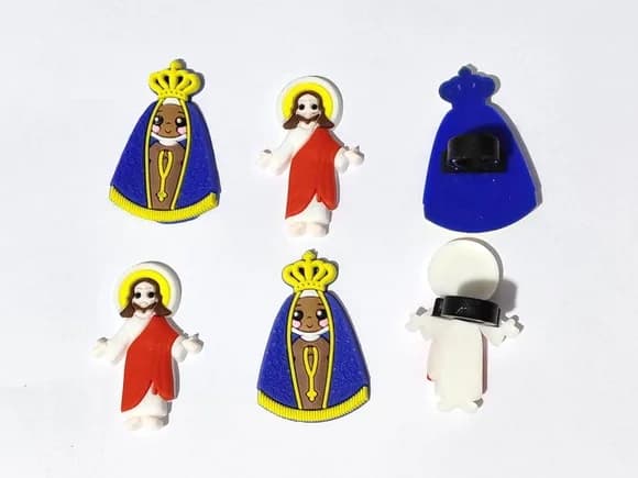 Ponteira P/lápis N.s.r Aparecida e Jesus Cristo - 6 Unidades
