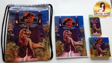 Kit Passatempo Personalizado na Mochila Dinossauros