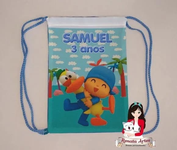 Mochila de Tecido Personalizada Pocoyo