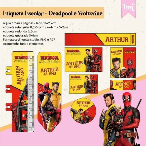 60 Etiquetas Deadpool e Volverine