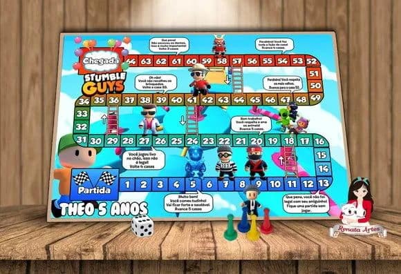 Tabuleiro Educativo Tema Stumble Guys
