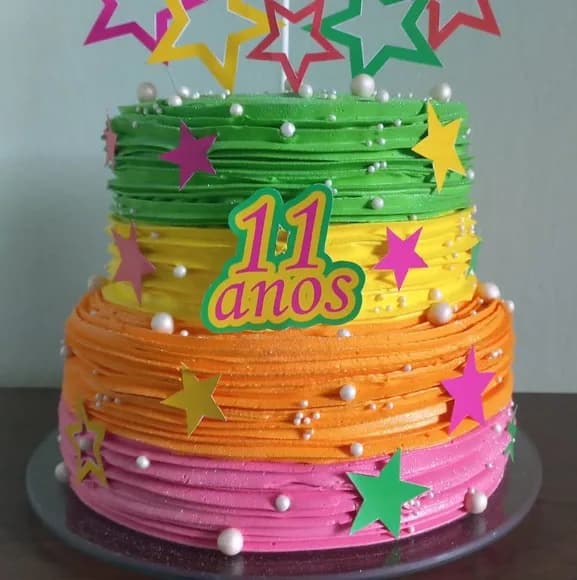 Topo de Bolo Neon